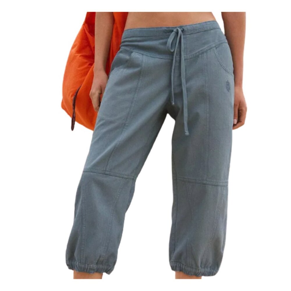 Free People Movement – For Real Crop Pants – Summer Storm – Small – NWT